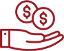 Hand with money icon.